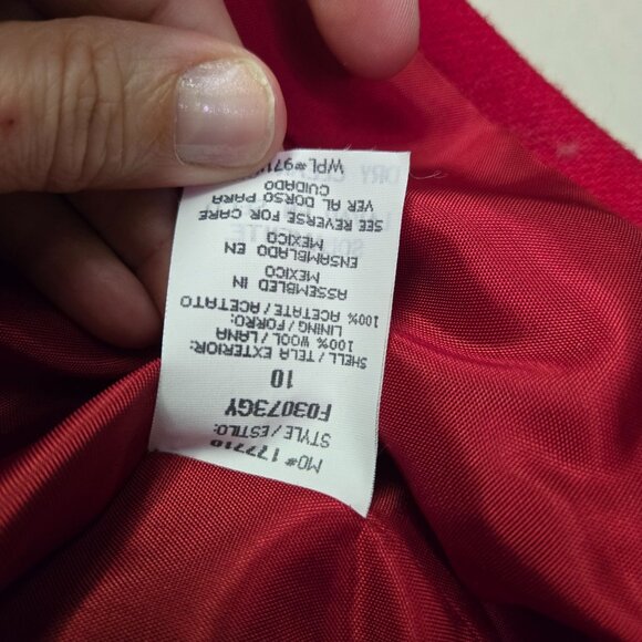 Vintage Womens Red Wool Blazer Size 10 The Weekend Holiday Christmas - Picture 6 of 9